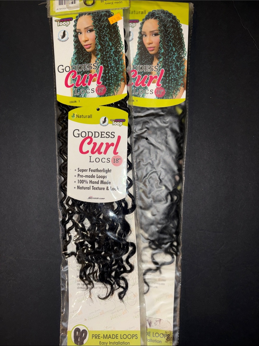 2 packs Goddess Curl Locs 18" - Black